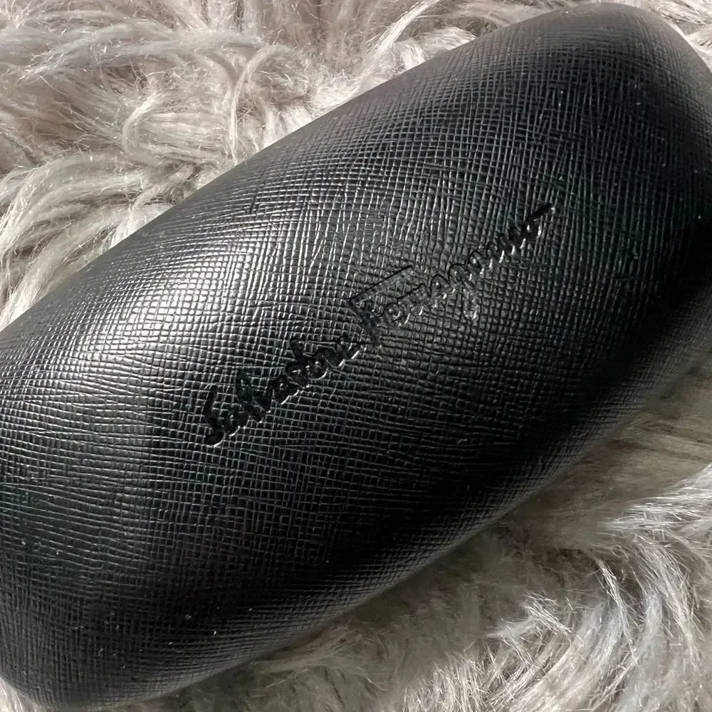 Salvatore Ferragamo hard shell eyewear case Textured Black
